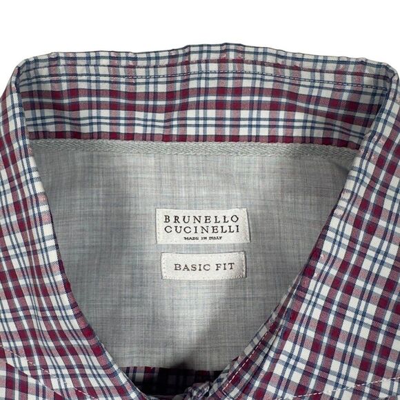 Brunello Cucinelli Basic Fit XL Plaid Cotton‎ Shirt - Picture 6 of 7